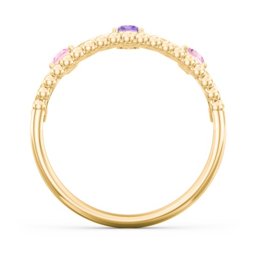 Like A Dream Tiara Ring – 10K Yellow Gold with Pink Tourmaline and Amethyst