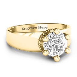 Radiant Royal Crown Ring in 10K Solid Yellow Gold with White Premium Zirconia