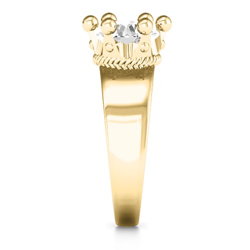 Radiant Royal Crown Ring – 10K Yellow Gold with White Premium Zirconia