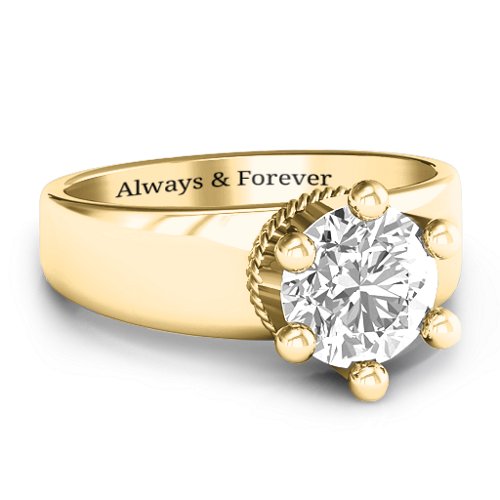 Radiant Royal Crown Ring – 10K Yellow Gold with White Premium Zirconia