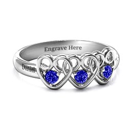 Three's Company Triple Heart Gemstone Ring