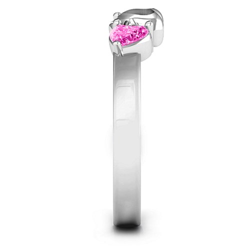 Sparkling Sweethearts Two-Stone Ring – Sterling Silver with Pink Tourmaline