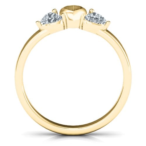 Sparkling Sweethearts Two-Stone Ring – 10K Yellow Gold with Cubic Zirconia