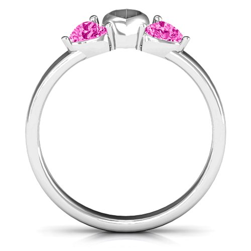 Sparkling Sweethearts Two-Stone Ring – Sterling Silver with Pink Tourmaline