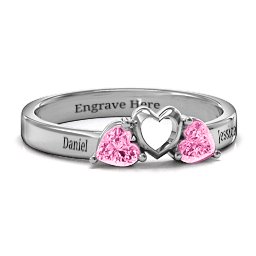 Sparkling Sweethearts Two-Stone Ring in 925 Sterling Silver with Pink Tourmaline