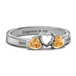Sparkling Sweethearts Two-Stone Ring in 925 Sterling Silver with Citrine