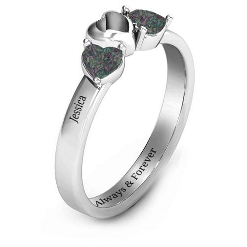 Sparkling Sweethearts Two-Stone Ring – Sterling Silver with Alexandrite