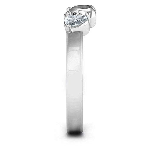 Sparkling Sweethearts Two-Stone Ring – Sterling Silver with Cubic Zirconia
