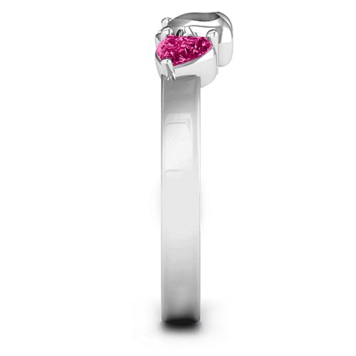 Sparkling Sweethearts Two-Stone Ring – Sterling Silver with Ruby