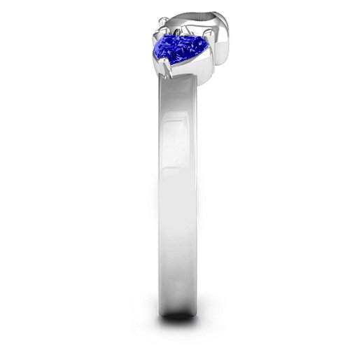 Sparkling Sweethearts Two-Stone Ring – Sterling Silver with Blue Sapphire