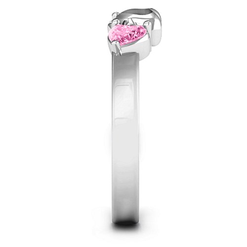 Sparkling Sweethearts Two-Stone Ring – Sterling Silver with Pink Tourmaline