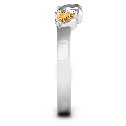 Sparkling Sweethearts Two-Stone Ring – Sterling Silver with Citrine
