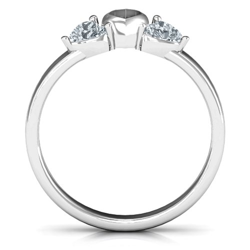 Sparkling Sweethearts Two-Stone Ring – Sterling Silver with Cubic Zirconia