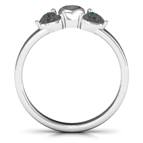 Sparkling Sweethearts Two-Stone Ring – Sterling Silver with Alexandrite