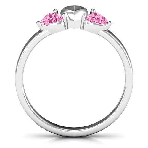 Sparkling Sweethearts Two-Stone Ring – Sterling Silver with Pink Tourmaline
