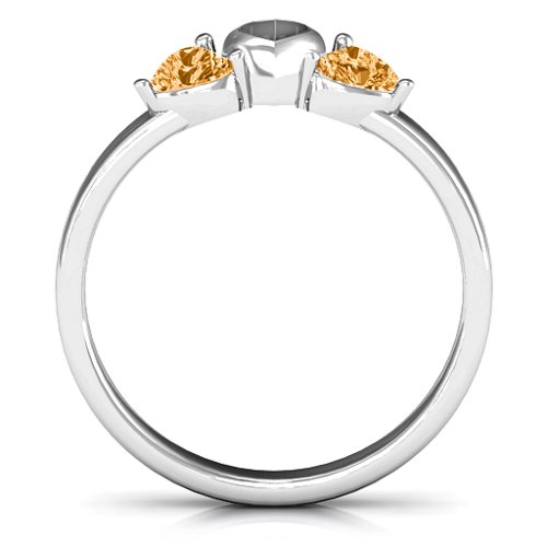 Sparkling Sweethearts Two-Stone Ring – Sterling Silver with Citrine