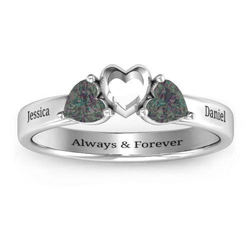 Sparkling Sweethearts Two-Stone Ring – Sterling Silver with Alexandrite