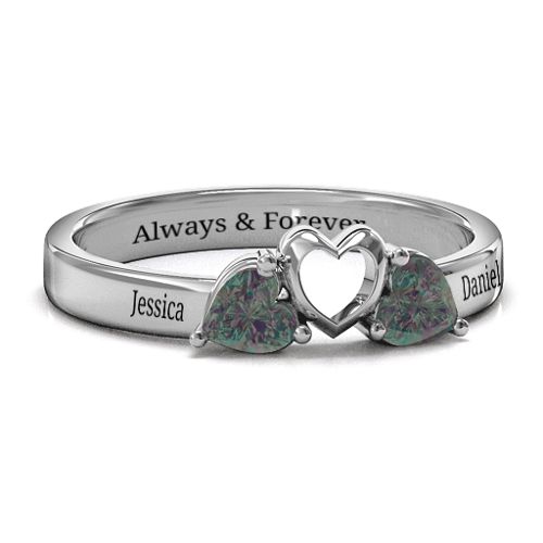 Sparkling Sweethearts Two-Stone Ring – Sterling Silver with Alexandrite