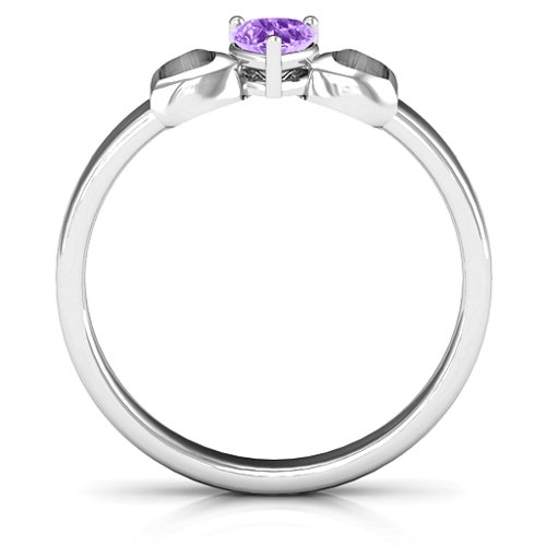 Darling Heart Wraparound Ring – Sterling Silver with Amethyst