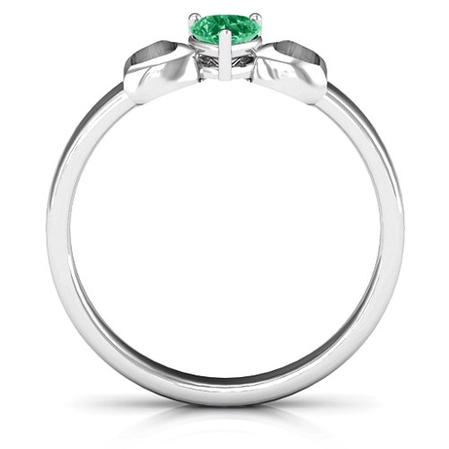 Darling Heart Wraparound Ring – Sterling Silver with Emerald