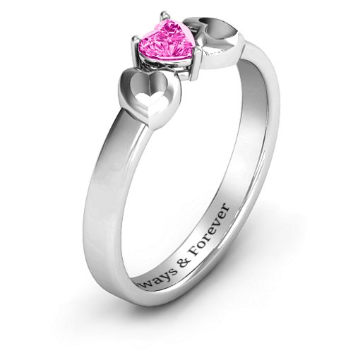 Darling Heart Wraparound Ring – Sterling Silver with Pink Tourmaline