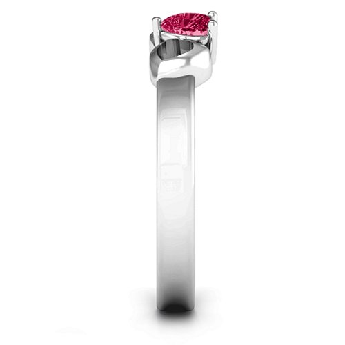Darling Heart Wraparound Ring – Sterling Silver with Ruby