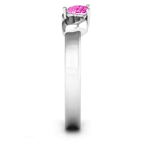 Darling Heart Wraparound Ring – Sterling Silver with Pink Tourmaline