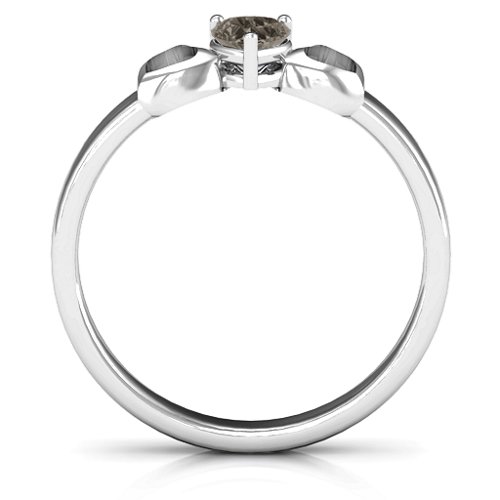Darling Heart Wraparound Ring – Sterling Silver with Smokey Quartz