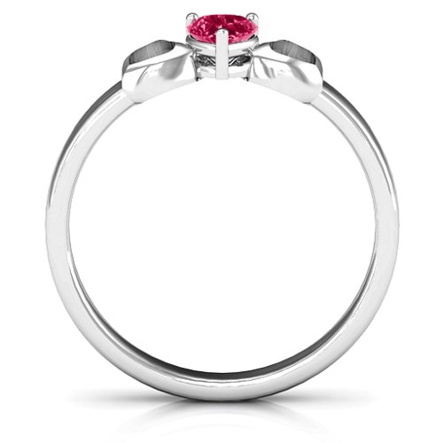 Darling Heart Wraparound Ring – Sterling Silver with Ruby