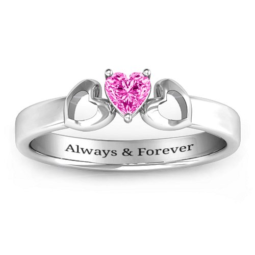 Darling Heart Wraparound Ring – Sterling Silver with Pink Tourmaline