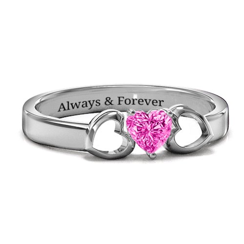 Darling Heart Wraparound Ring – Sterling Silver with Pink Tourmaline