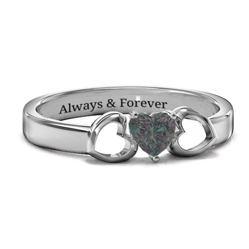 Darling Heart Wraparound Ring – Sterling Silver with Alexandrite