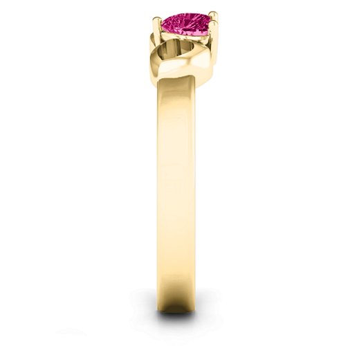 Darling Heart Wraparound Ring – 10K Yellow Gold with Ruby
