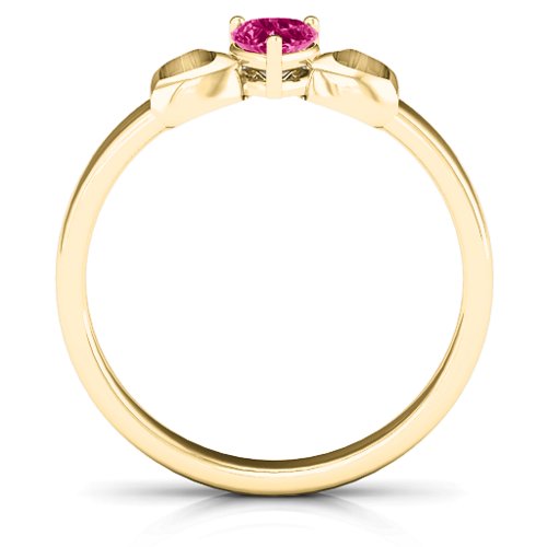 Darling Heart Wraparound Ring – 10K Yellow Gold with Ruby