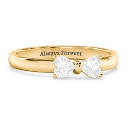 Adorable Bow Ring in 18K Gold Plated Silver with Diamond