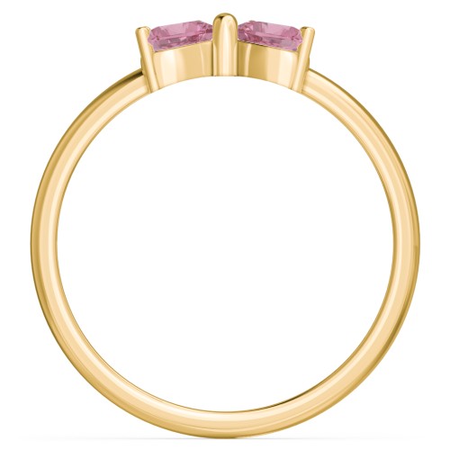 Adorable Bow Ring – 18K Gold Plated Silver with Pink Tourmaline