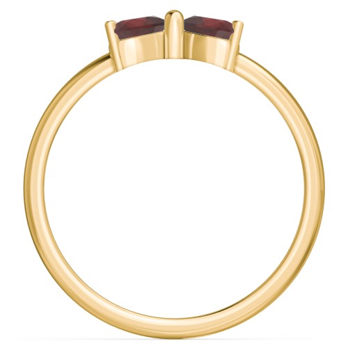 Adorable Bow Ring – 18K Gold Plated Silver with Garnet