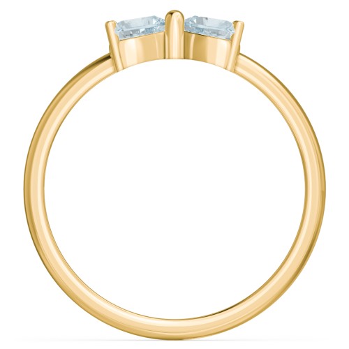 Adorable Bow Ring – 18K Gold Plated Silver with Aquamarine