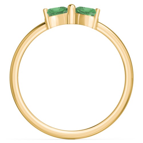 Adorable Bow Ring – 18K Gold Plated Silver with Emerald