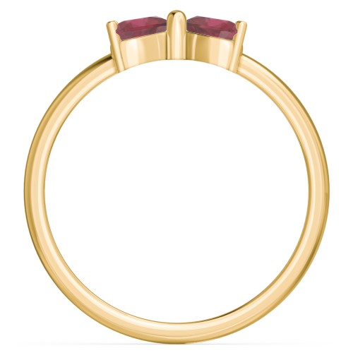 Adorable Bow Ring – 18K Gold Plated Silver with Ruby