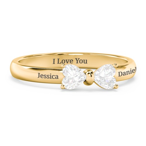 Adorable Bow Ring – 10K Yellow Gold with Diamond