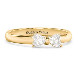 Adorable Bow Ring in 18K Gold Plated Silver with Cubic Zirconia