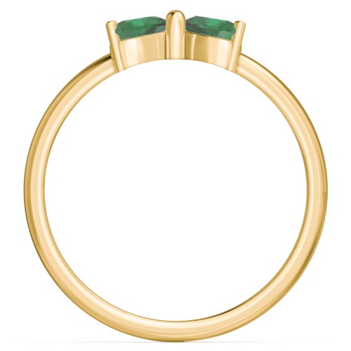 Adorable Bow Ring – 18K Gold Plated Silver with Emerald