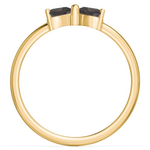 Adorable Bow Ring – 18K Gold Plated Silver with Smokey Quartz
