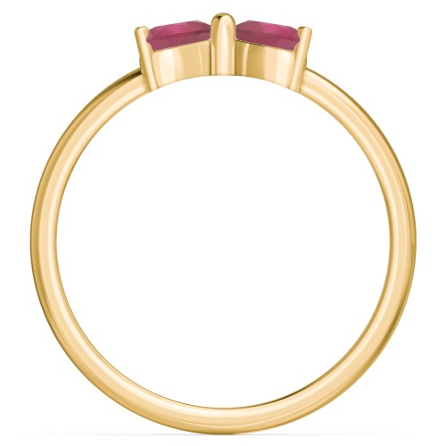 Adorable Bow Ring – 18K Gold Plated Silver with Ruby
