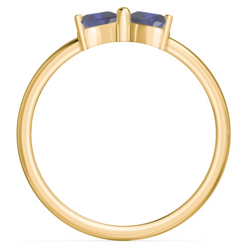 Adorable Bow Ring – 18K Gold Plated Silver with Blue Sapphire