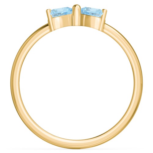 Adorable Bow Ring – 18K Gold Plated Silver with Blue Topaz