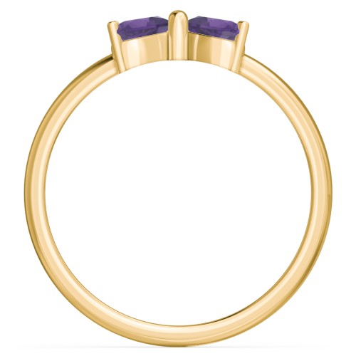 Adorable Bow Ring – 18K Gold Plated Silver with Amethyst