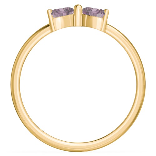 Adorable Bow Ring – 18K Gold Plated Silver with Alexandrite