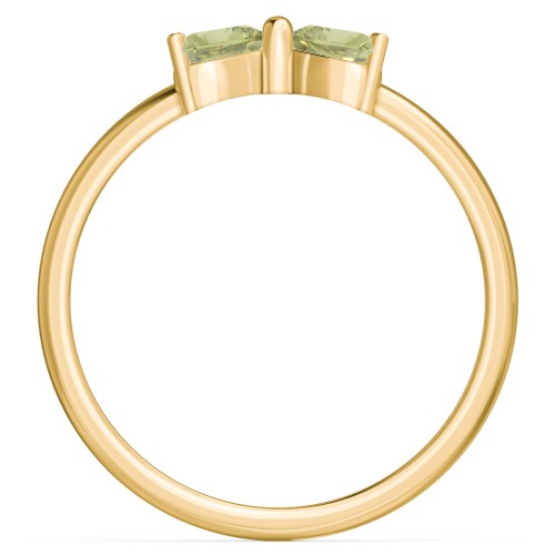 Adorable Bow Ring – 18K Gold Plated Silver with Peridot